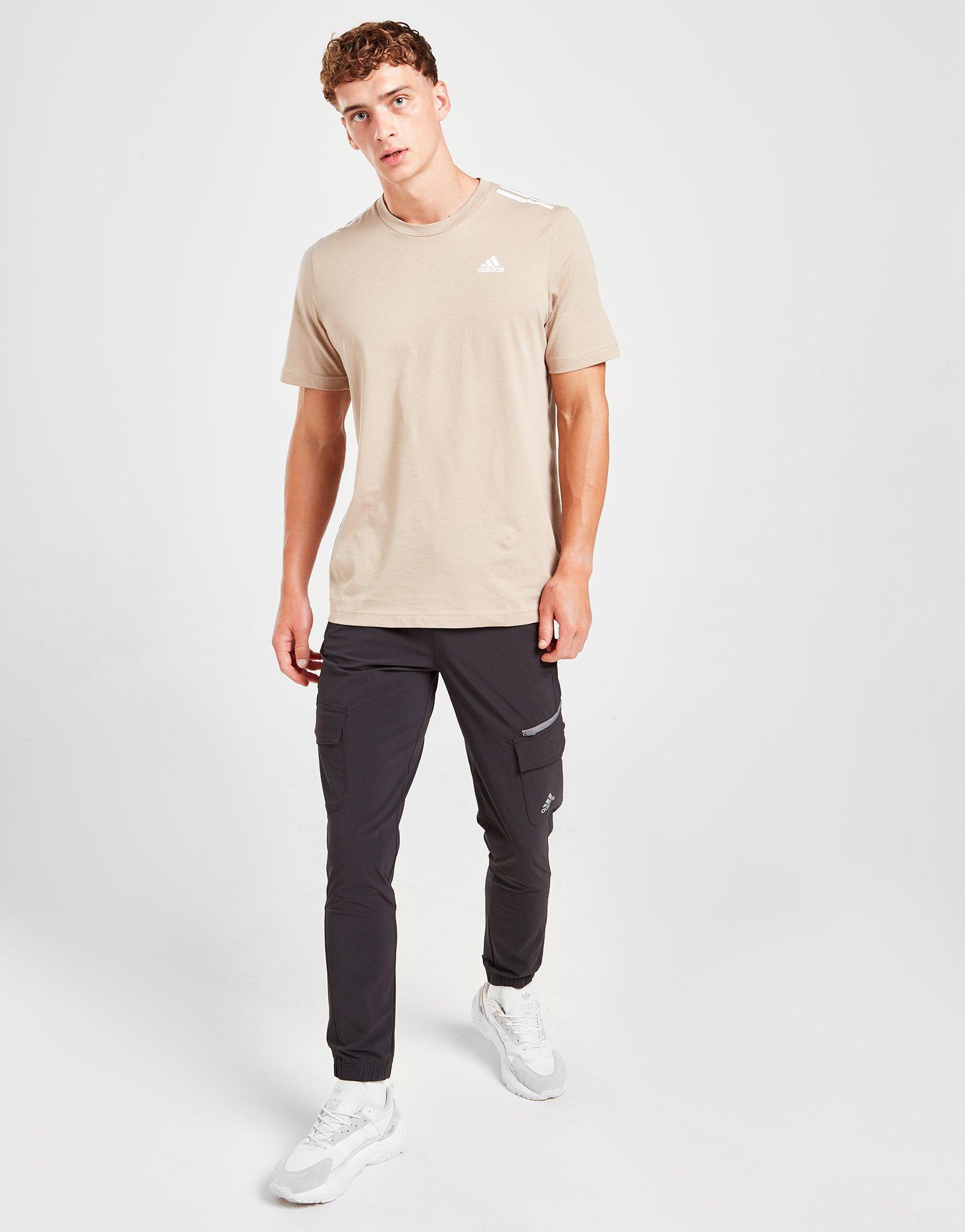 Pánske tričko ADIDAS TRIČKO BOS 3 STR STONE IC0247 Béžová