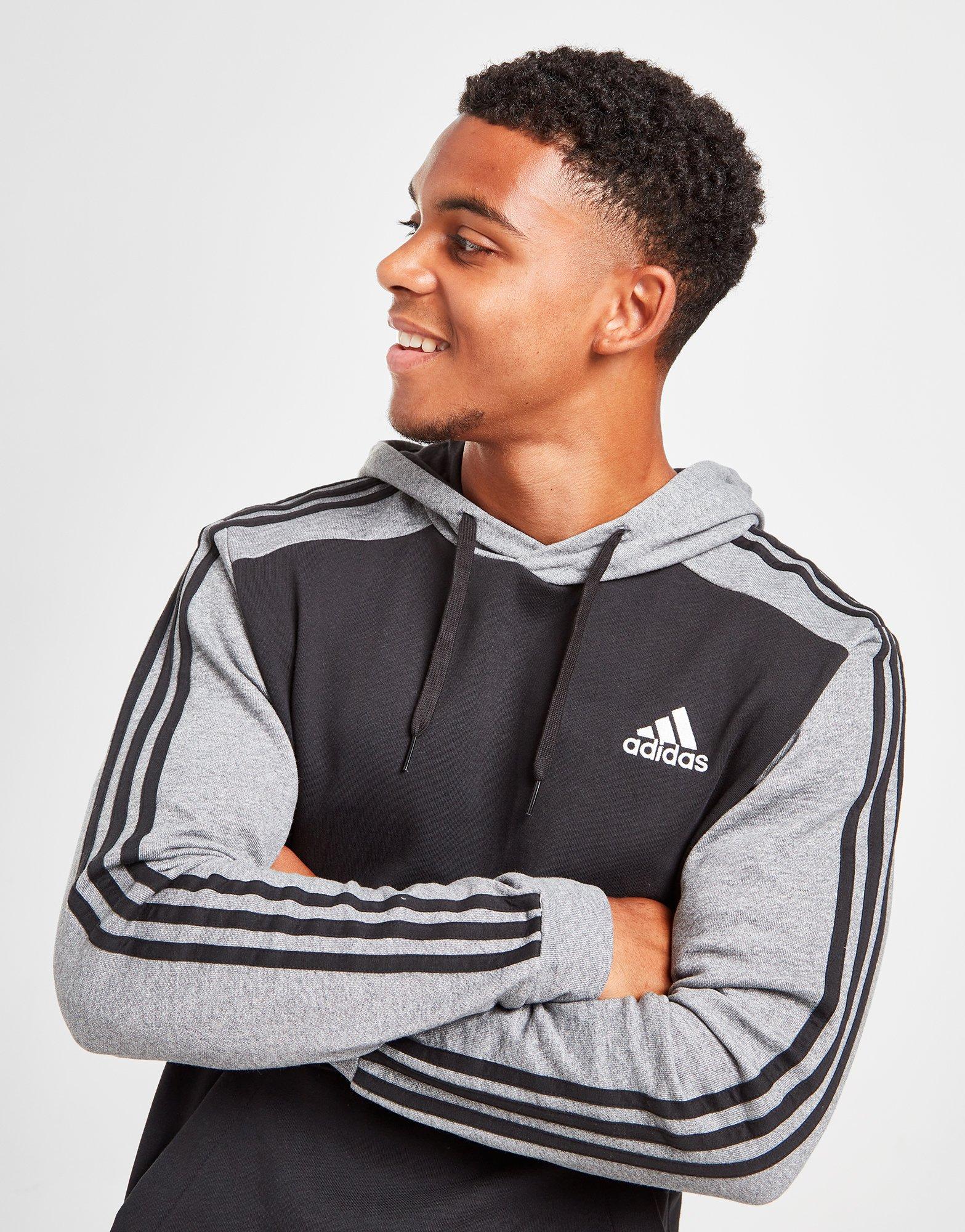 Férfi pulóverek ADIDAS PULÓVER CIPZÁRAS BOS MELANGE HD BK/GRY HL1976 Fekete