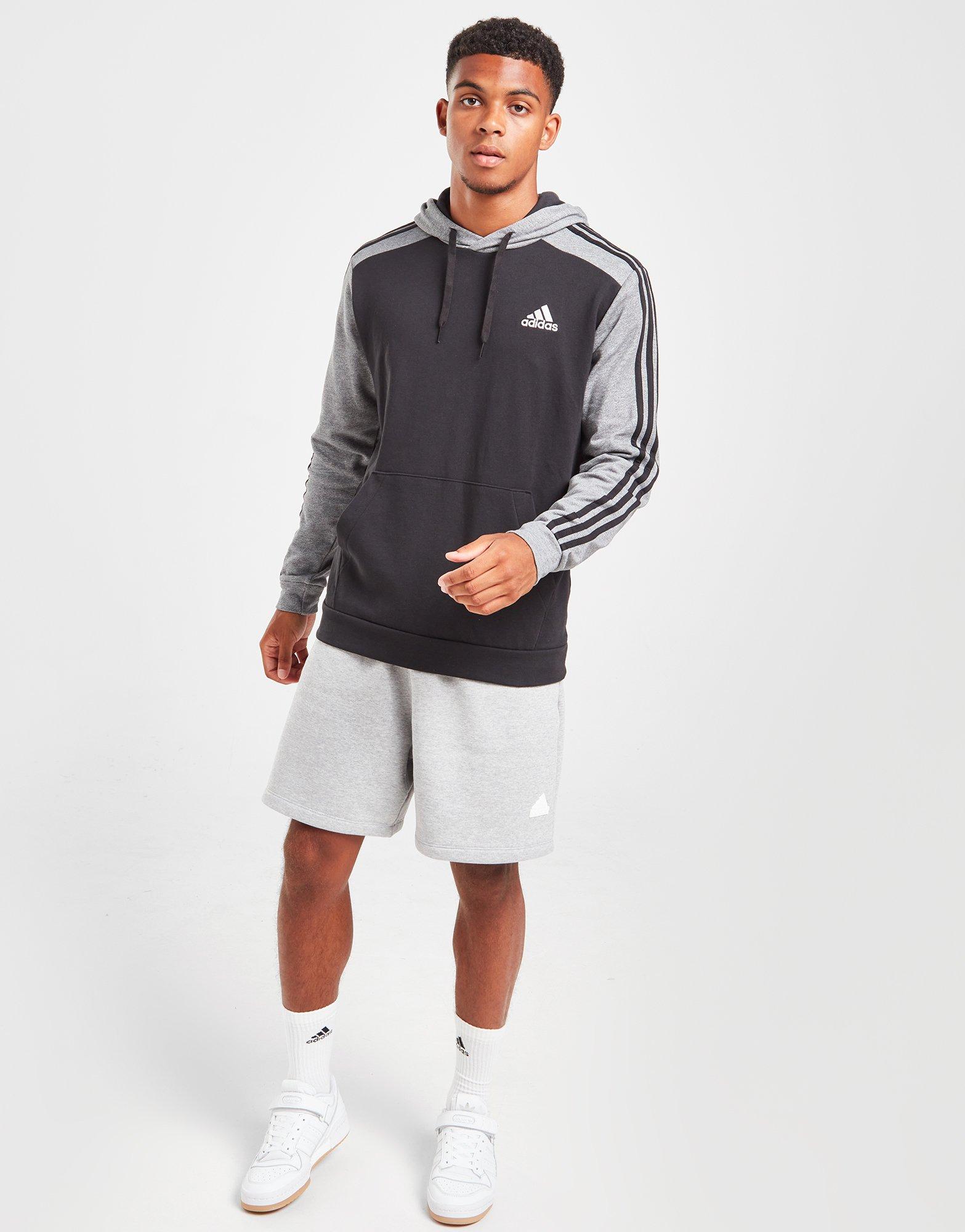 Férfi pulóverek ADIDAS PULÓVER CIPZÁRAS BOS MELANGE HD BK/GRY HL1976 Fekete
