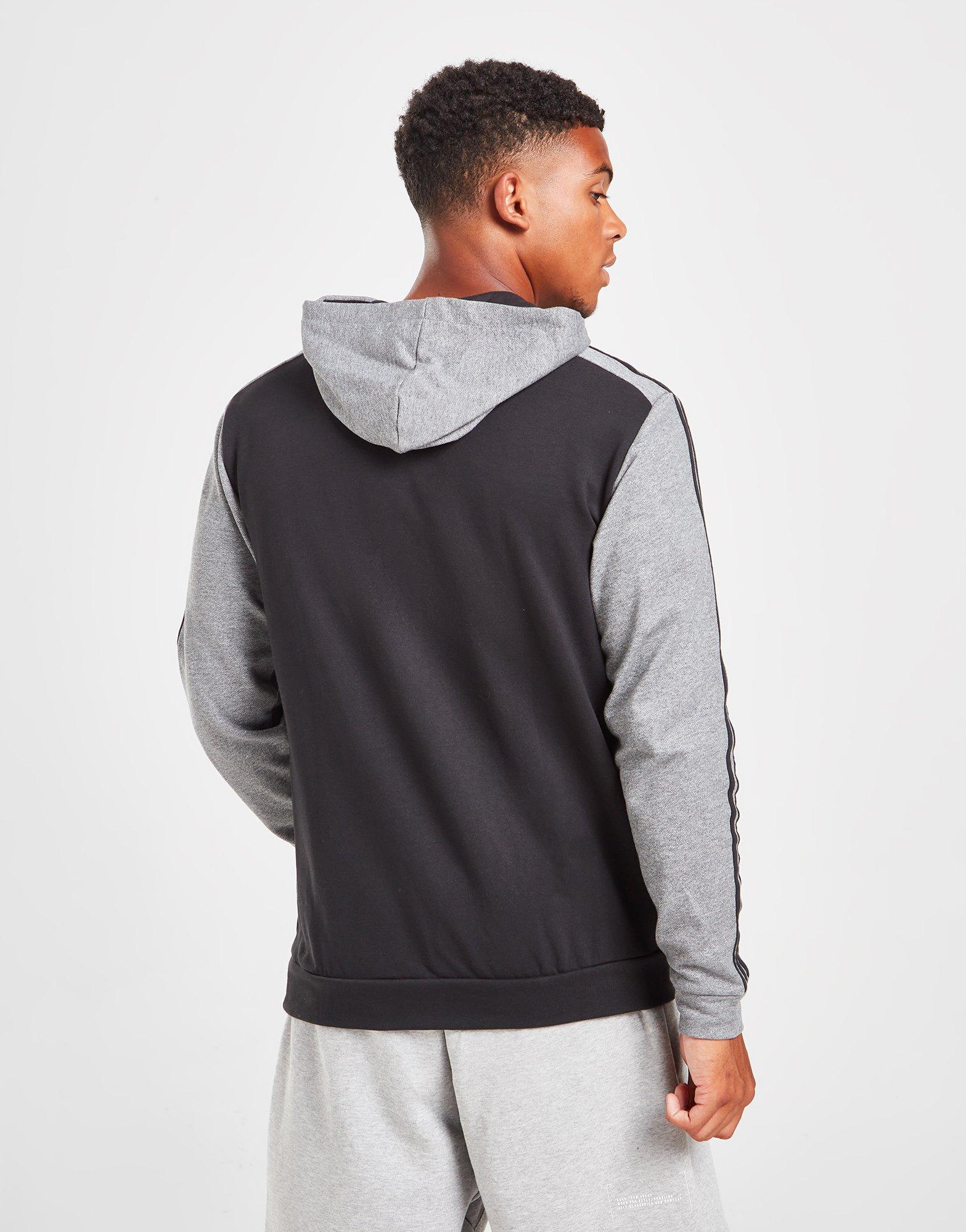 Férfi pulóverek ADIDAS PULÓVER CIPZÁRAS BOS MELANGE HD BK/GRY HL1976 Fekete