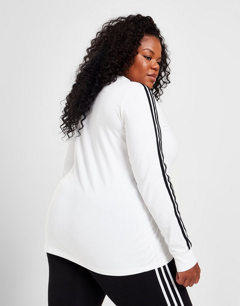 Koszulka, t-shirt damski ADIDAS KRÓTKI RĘKAW PLUS SIZE LONG SLEEVE CALIFORNIA T-SHIRT HL6717 Biały