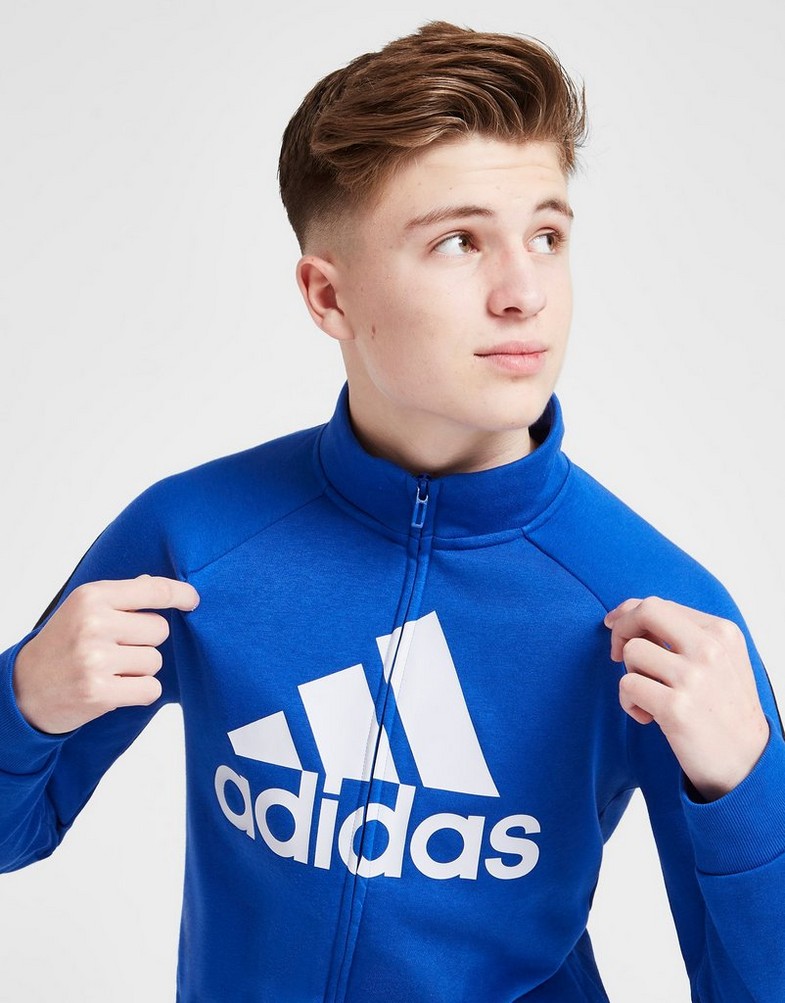 Komplet dresowy dziecięcy ADIDAS DRES COLOUR BLOCK BADGE OF SPORT LOGO TRACKSUIT JUNIOR HU1563 Niebieski