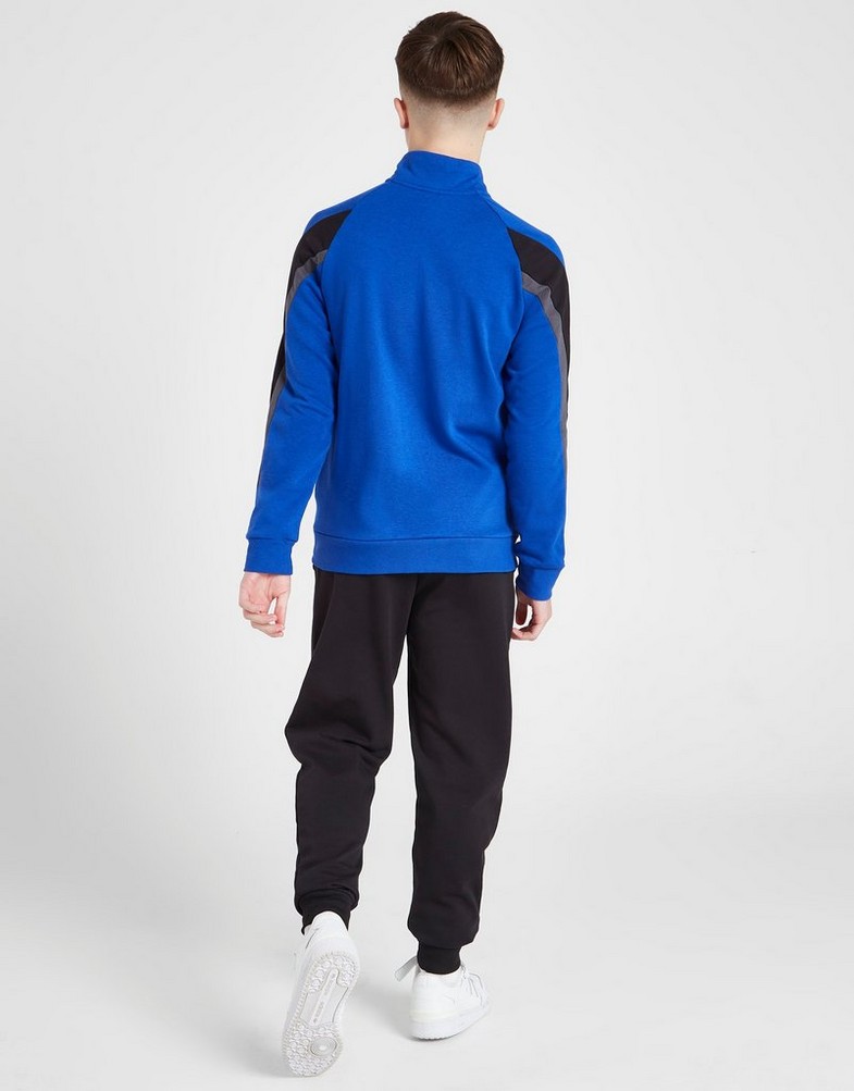 Komplet dresowy dziecięcy ADIDAS DRES COLOUR BLOCK BADGE OF SPORT LOGO TRACKSUIT JUNIOR HU1563 Niebieski