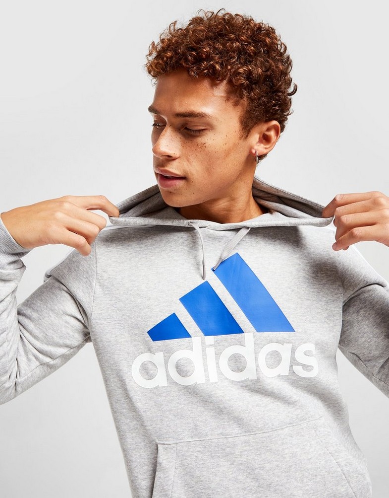 Bluza męska ADIDAS Z KAPTUREM BADGE OF SPORT LOGO HOODIE GV5249 Szary