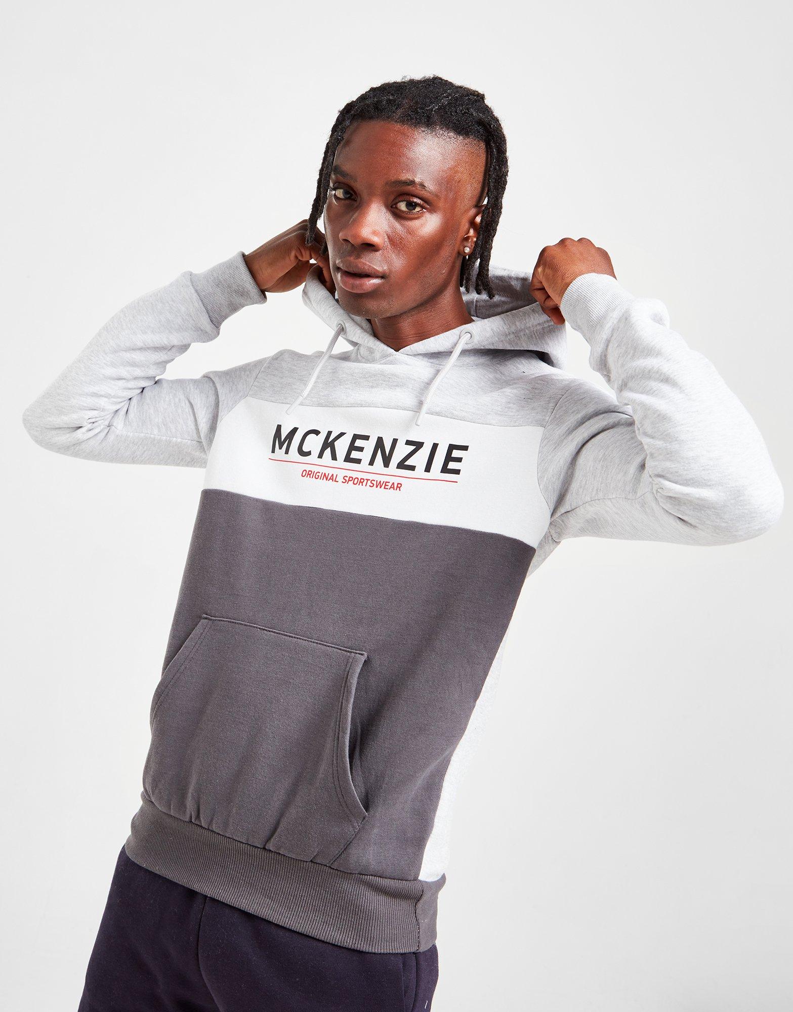 Pánska mikina MCKENZIE MIKINA S KAPUCŇOU JOKER HOOD 2 BP/WHT/GMA MCKTM15405 Sivá