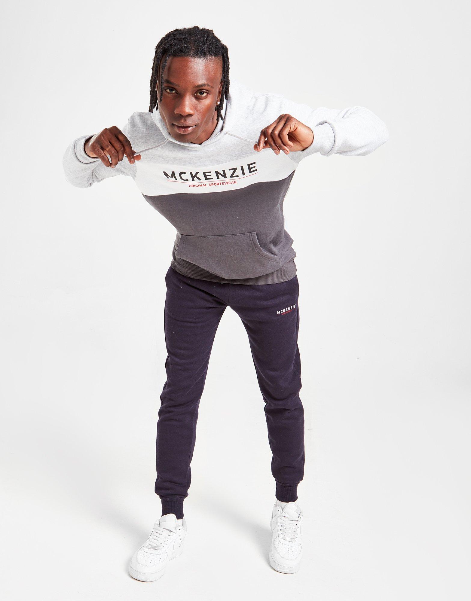 Pánska mikina MCKENZIE MIKINA S KAPUCŇOU JOKER HOOD 2 BP/WHT/GMA MCKTM15405 Sivá