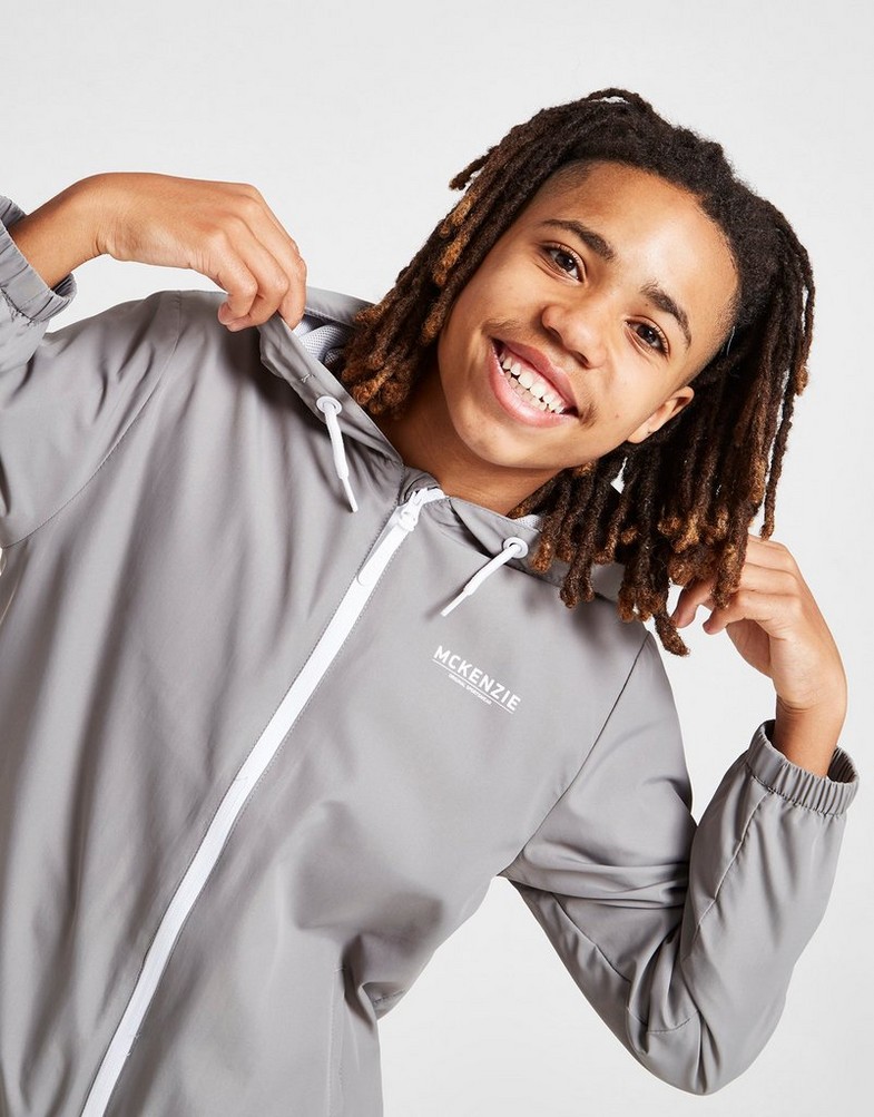 MCKENZIE ORTALION ESSENTIAL FULL ZIP WINDBREAKER JUNIOR MCKTJ15247020 Szary