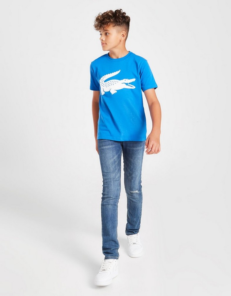 Koszulka, t-shirt dziecięcy LACOSTE KRÓTKI RĘKAW CROC T-SHIRT JUNIOR TJ2910LUX Niebieski