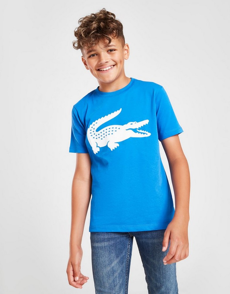 Koszulka, t-shirt dziecięcy LACOSTE KRÓTKI RĘKAW CROC T-SHIRT JUNIOR TJ2910LUX Niebieski