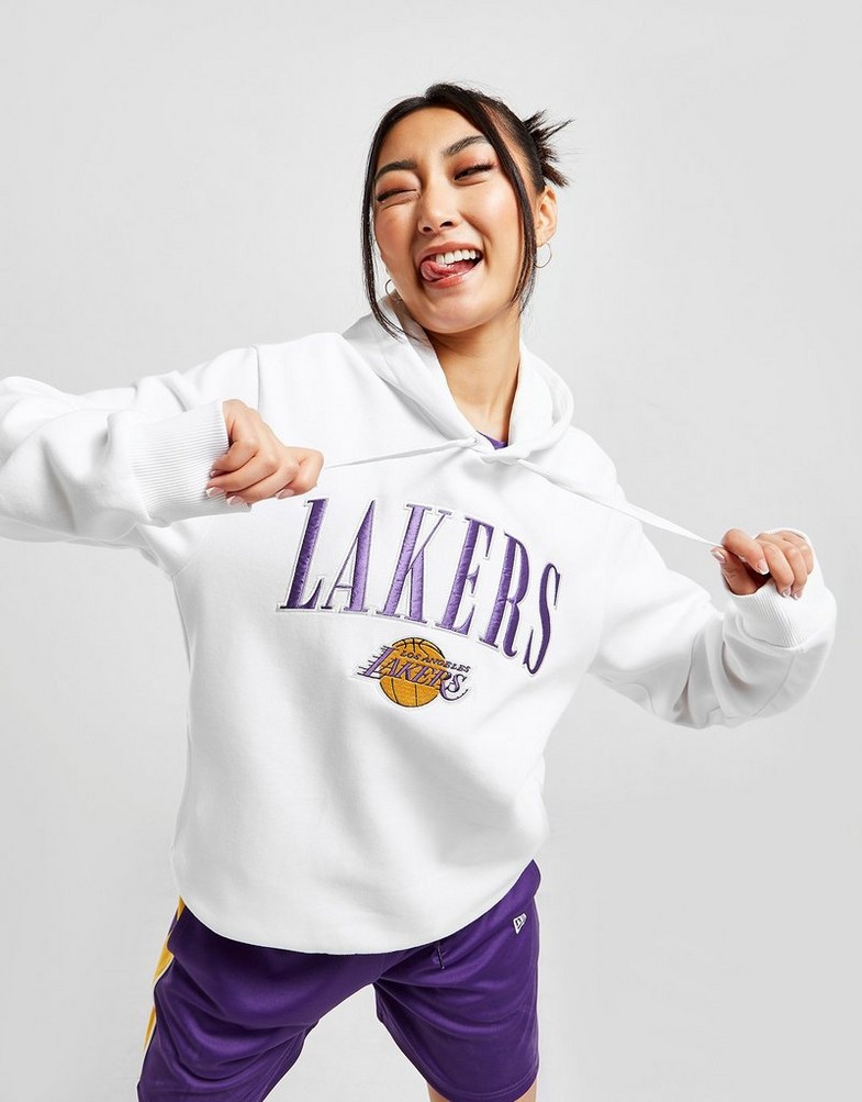 Bluza damska NEW ERA NBA LOS ANGELES LAKERS SATIN HOODIE  13323854 Biały