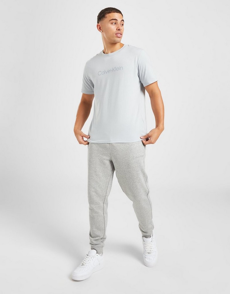 Koszulka, t-shirt męski CALVIN KLEIN KRÓTKI RĘKAW DOUBLE LOGO T-SHIRT 00GMF2K1409NS Szary