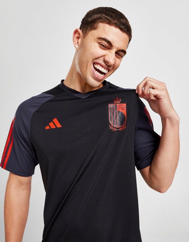 Koszulka, t-shirt męski ADIDAS KRÓTKI RĘKAW BELGIUM TRAINING SHIRT HE1451 Czarny