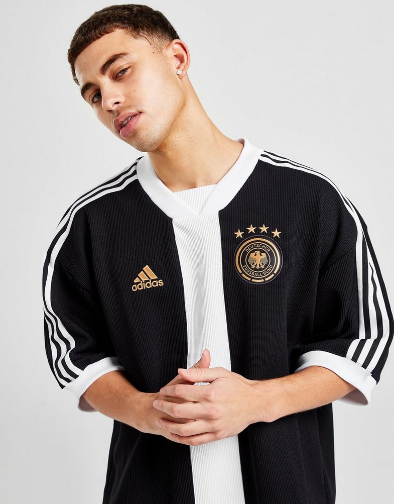Koszulka, t-shirt męski ADIDAS KRÓTKI RĘKAW GERMANY WORLD CUP 3/4 ICON SHIRT HF4071 Czarny
