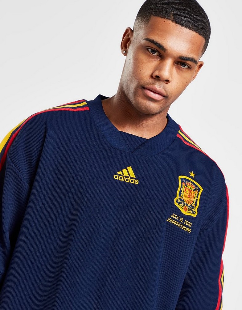 Koszulka, t-shirt męski ADIDAS KRÓTKI RĘKAW SPAIN ICON 3/4 SLEEVE SHIRT HE8910 Granatowy
