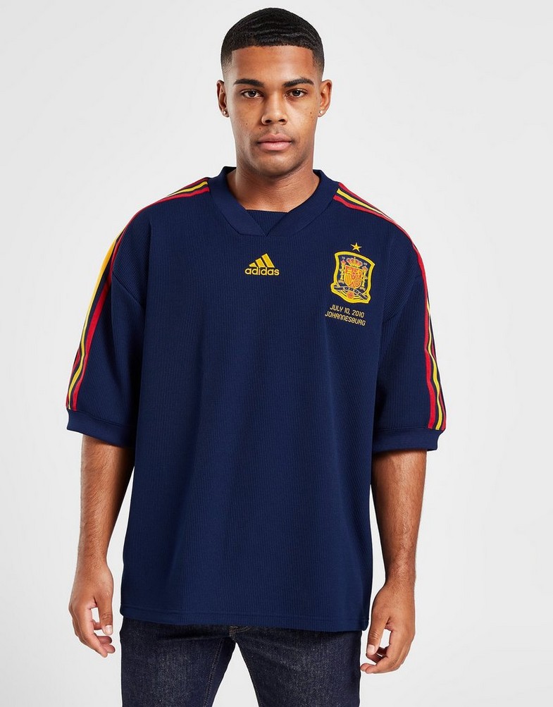 Koszulka, t-shirt męski ADIDAS KRÓTKI RĘKAW SPAIN ICON 3/4 SLEEVE SHIRT HE8910 Granatowy