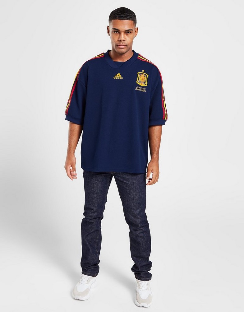 Koszulka, t-shirt męski ADIDAS KRÓTKI RĘKAW SPAIN ICON 3/4 SLEEVE SHIRT HE8910 Granatowy