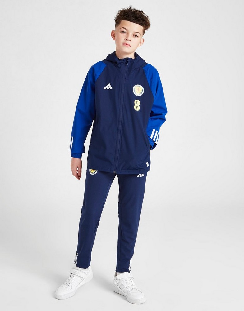 Koszulka, t-shirt dziecięcy ADIDAS KRÓTKI RĘKAW SCOTLAND TIRO 23 ALL-WEATHER JACKET JUNIOR HK7658 Granatowy