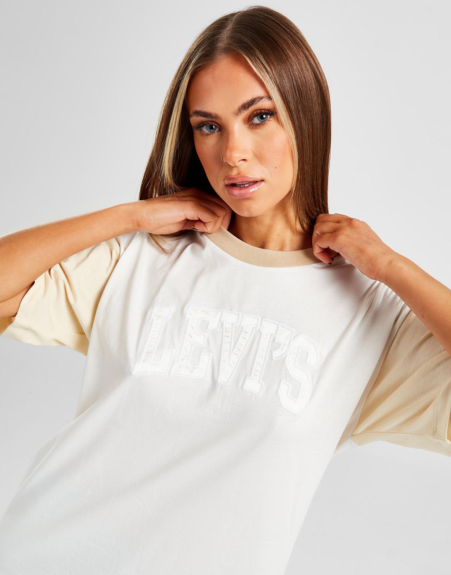 Дамска тениска LEVI'S ТЕНИСКА CBLK BF T BGE/BRN A27040016 Бял