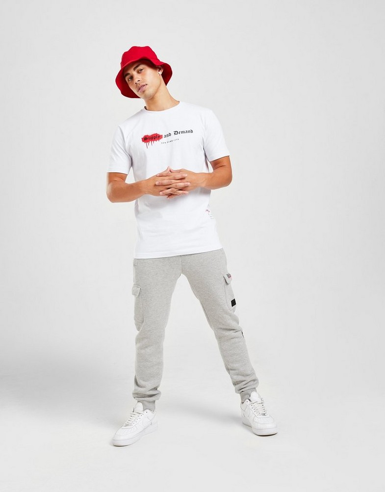 Koszulka, t-shirt męski SUPPLY & DEMAND T-SHIRT MARKER TEE WHT SUPTM16183 Biały