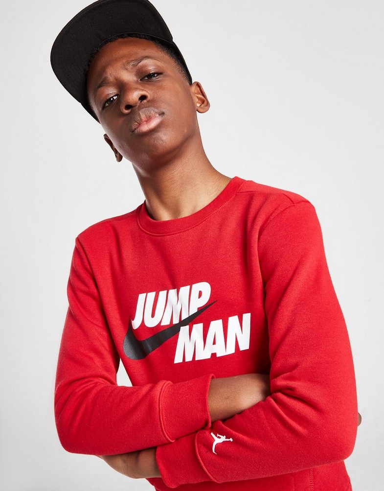 Detská mikina JORDAN MIKINA S KAPUCŇOU JUMPMAN BY NIKE CREW 95A677R78 Červená