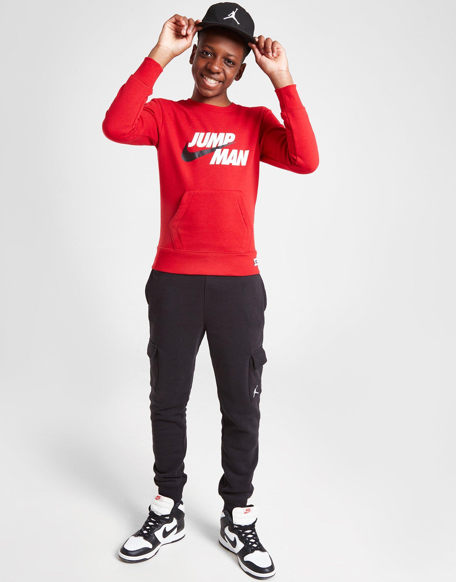 Detská mikina JORDAN MIKINA S KAPUCŇOU JUMPMAN BY NIKE CREW 95A677R78 Červená