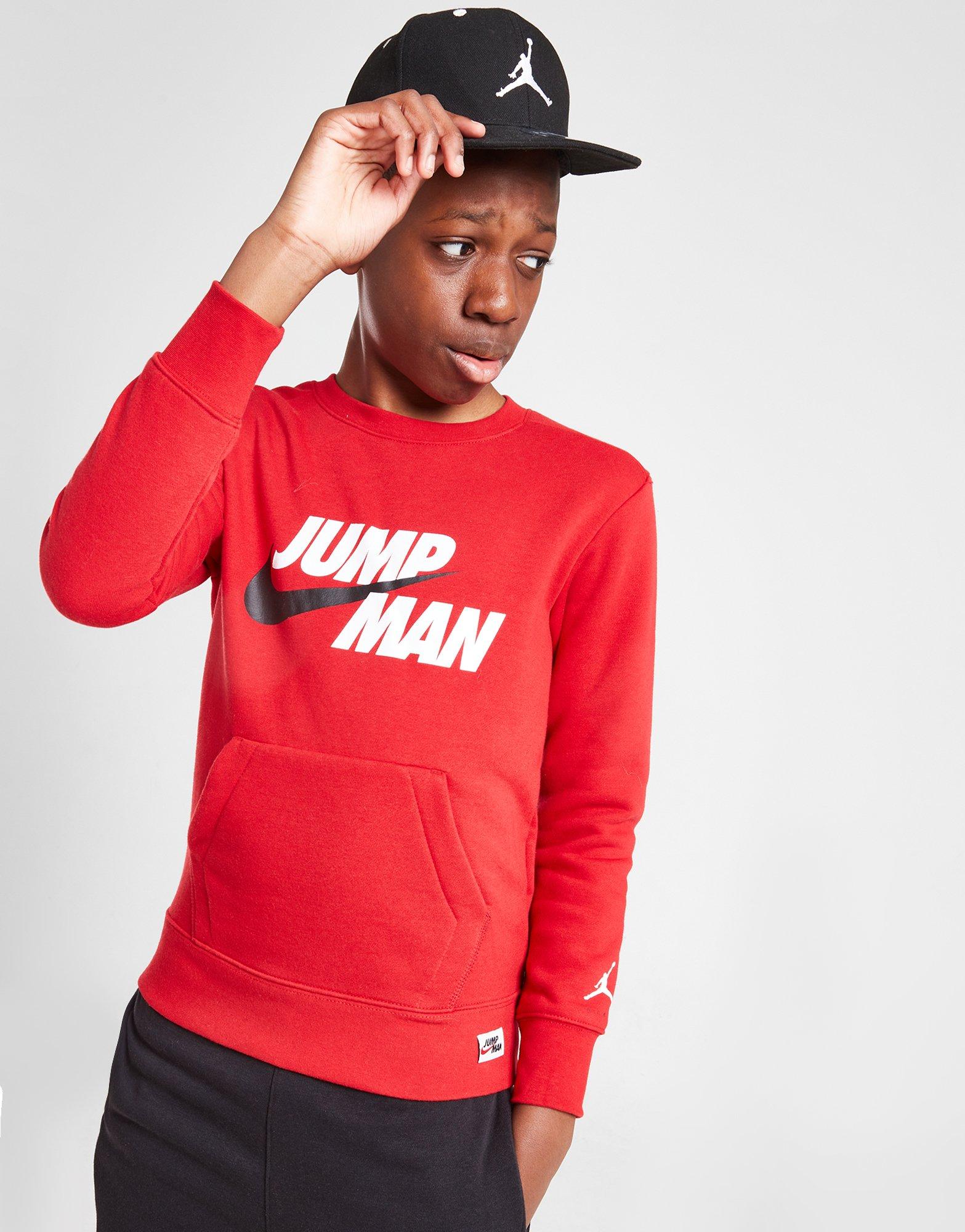 Detská mikina JORDAN MIKINA S KAPUCŇOU JUMPMAN BY NIKE CREW 95A677R78 Červená