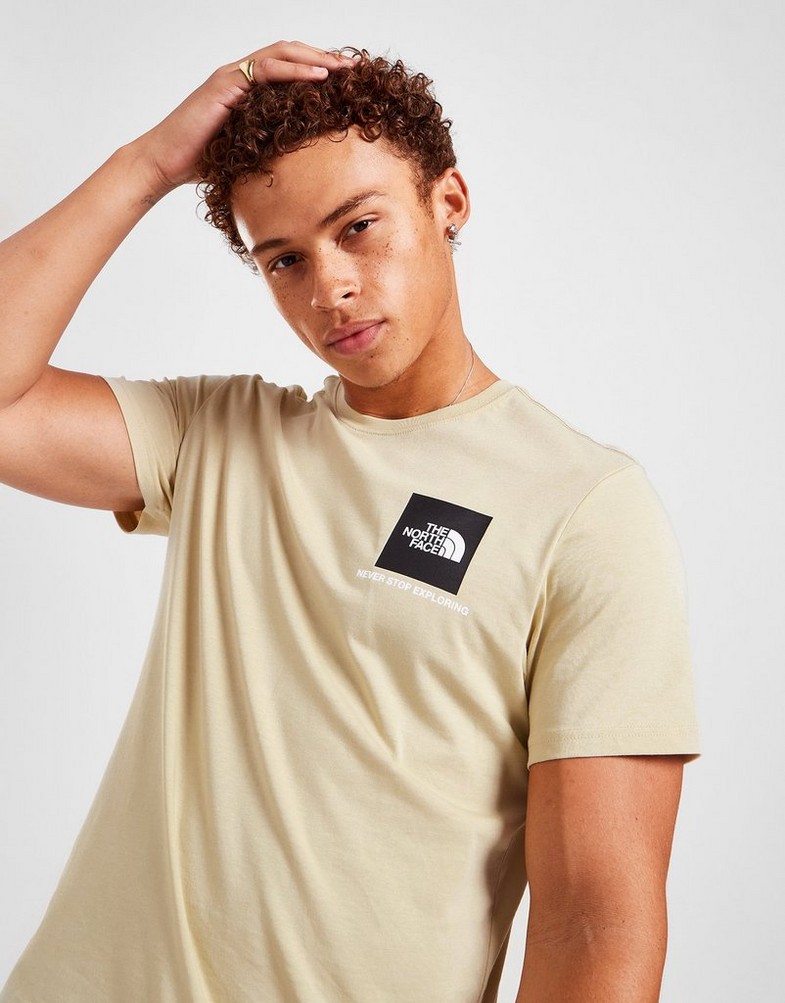 Koszulka, t-shirt męski THE NORTH FACE KRÓTKI RĘKAW FINE BOX LOGO T-SHIRT NF0A30F94D51 Beżowy