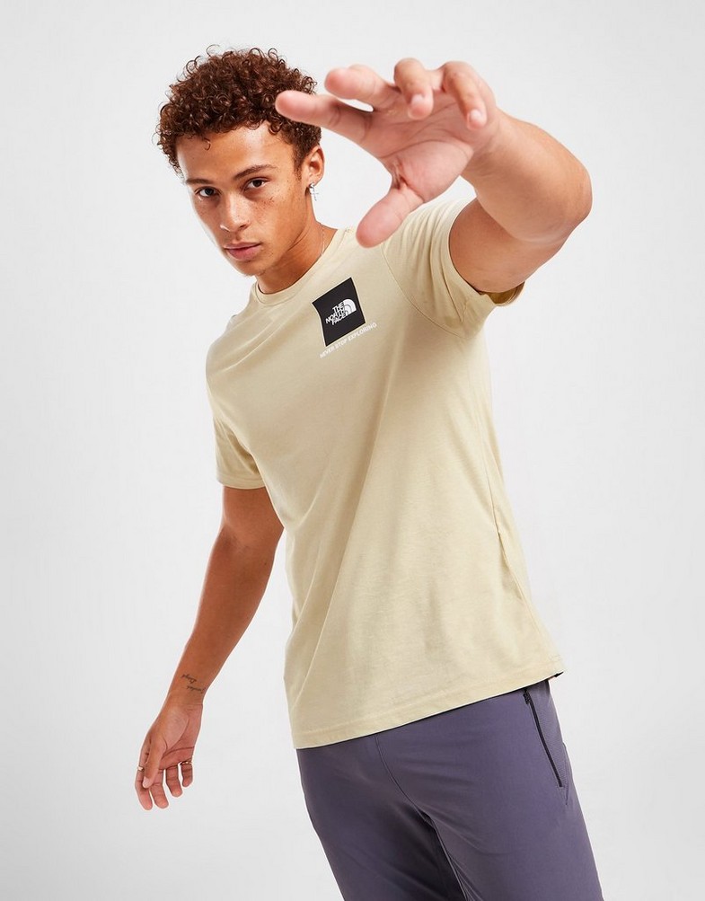 Koszulka, t-shirt męski THE NORTH FACE KRÓTKI RĘKAW FINE BOX LOGO T-SHIRT NF0A30F94D51 Beżowy