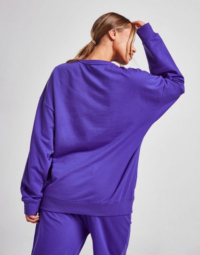 Bluza damska CALVIN KLEIN Z KAPTUREM LOUNGE LONG SLEEVE CREW SWEATSHIRT 000QS6881ECMB Niebieski