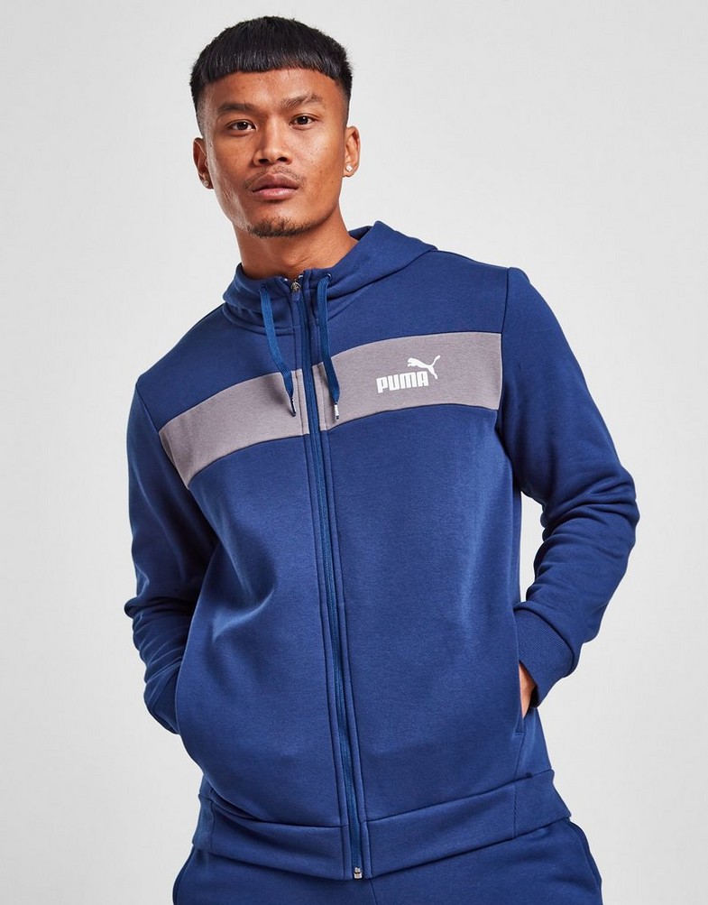 Trening pentru bărbați PUMA TRENING PANEL FULL ZIP TRACKSUIT  67502245 Albastru