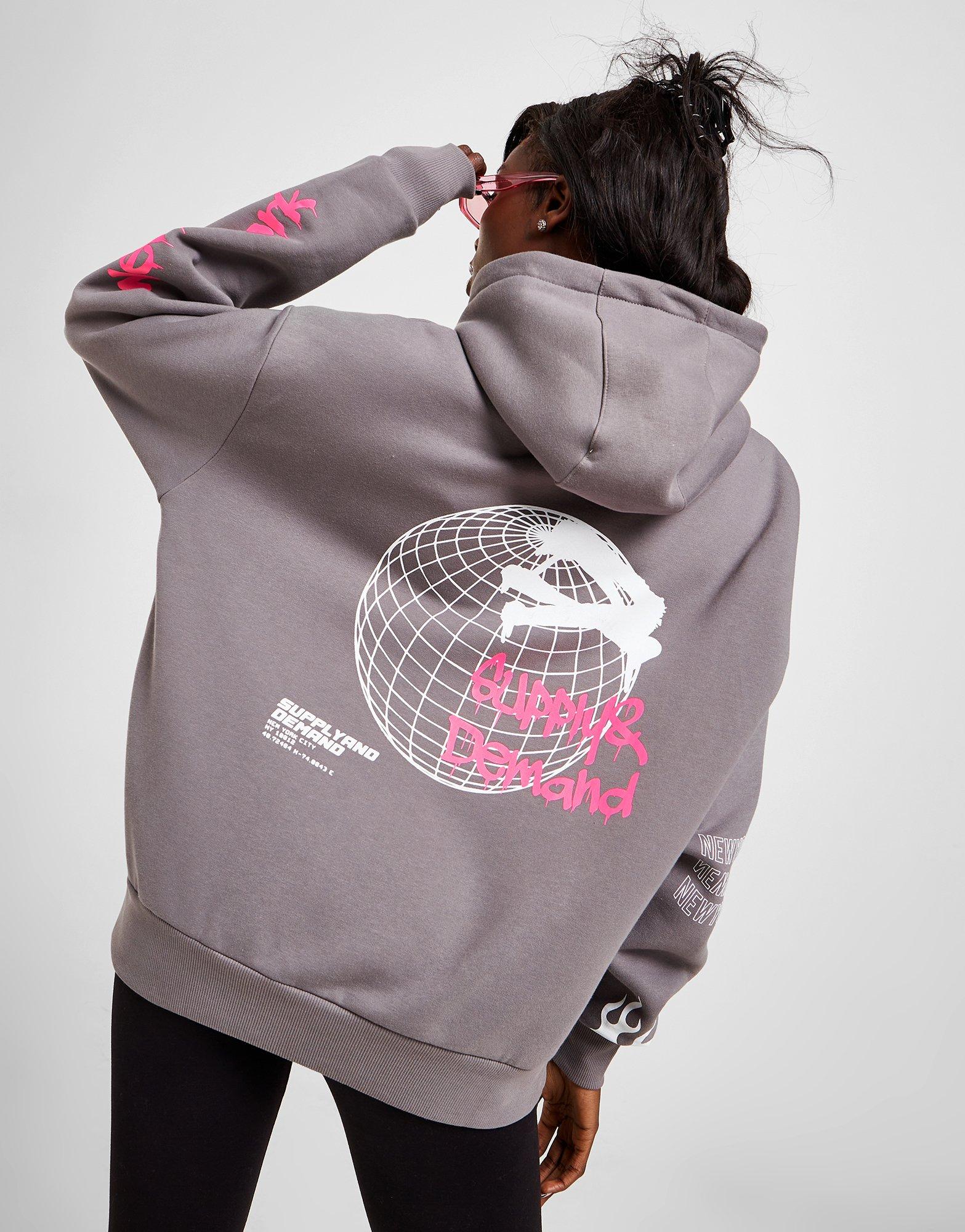 Dámska mikina SUPPLY&DEMAND MIKINA S KAPUCŇOU GRFITI OH GRY/PNK SUPTW16142 Čierna