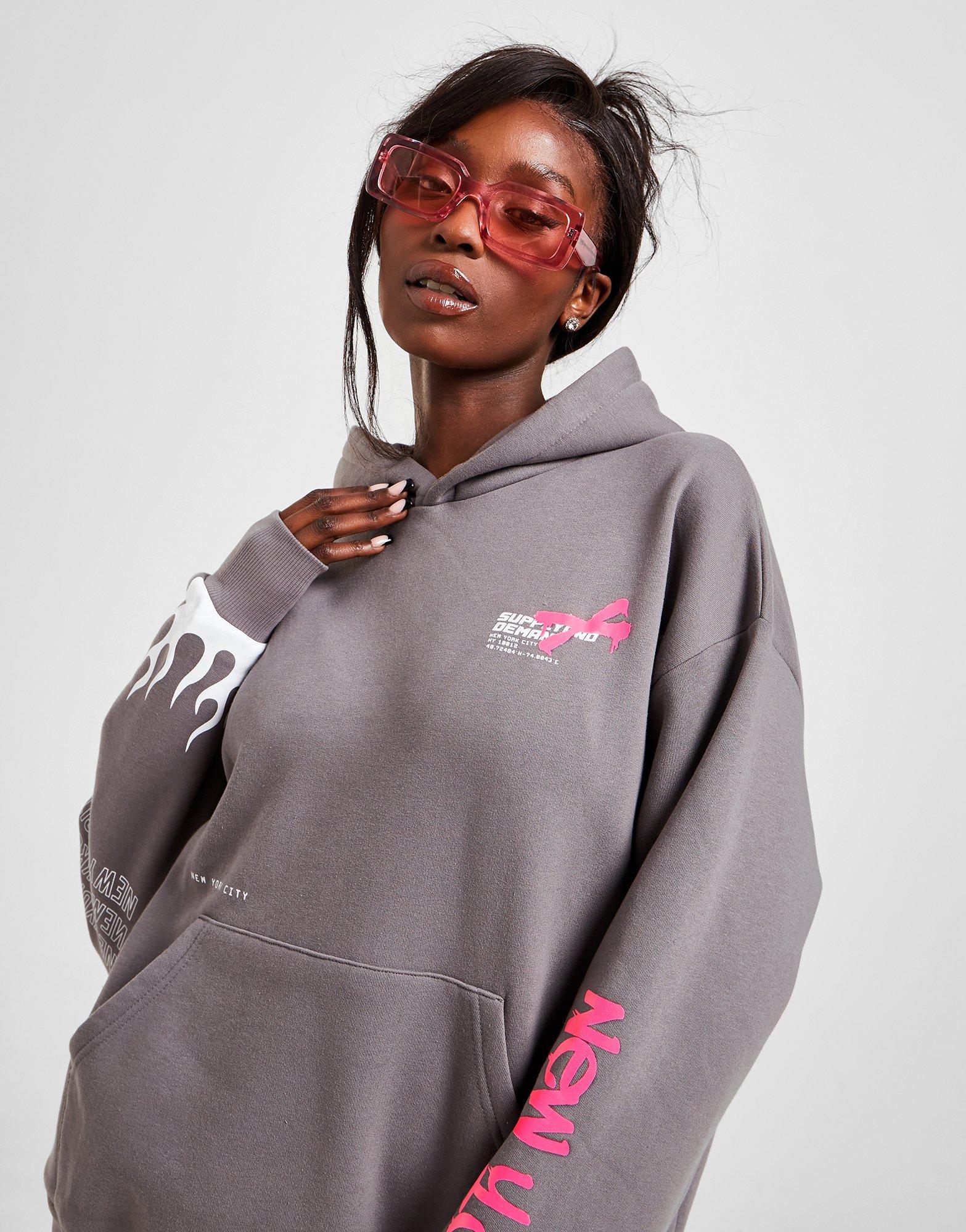 Dámska mikina SUPPLY&DEMAND MIKINA S KAPUCŇOU GRFITI OH GRY/PNK SUPTW16142 Čierna