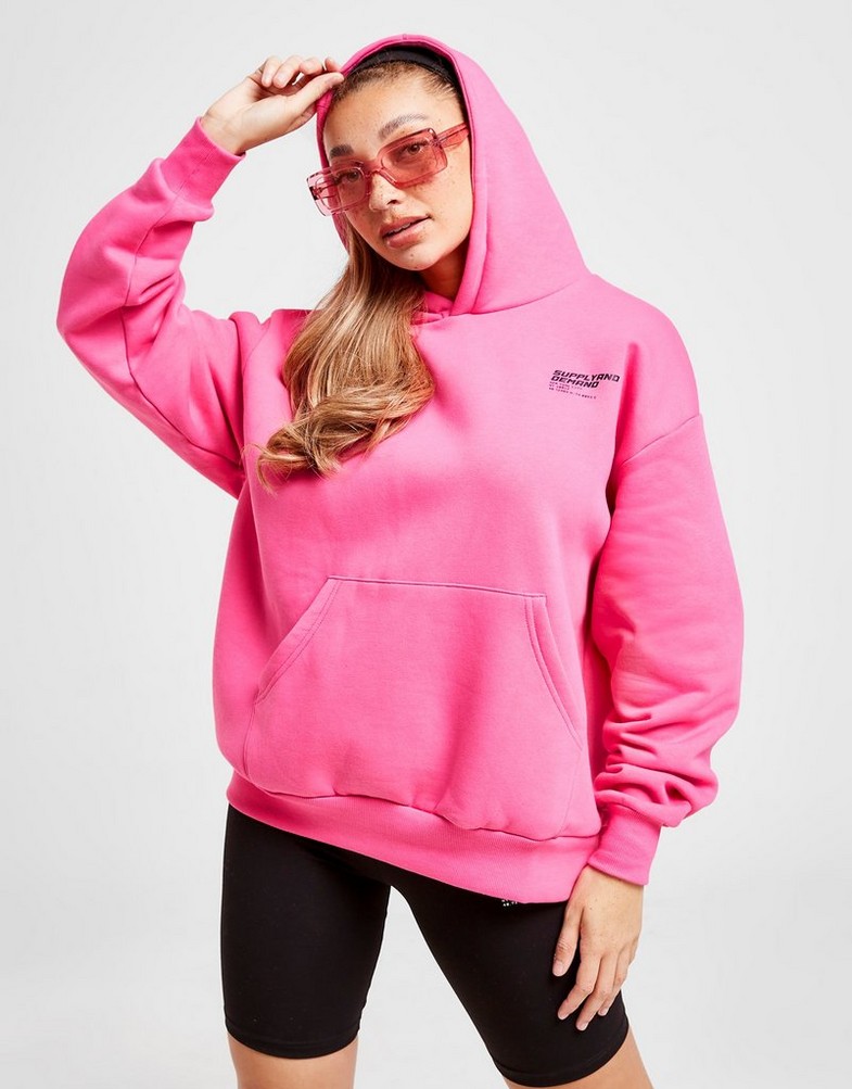Bluza damska SUPPLY & DEMAND CHECKERBOARD OVERHEAD HOODIE  SUPTW16143 Różowy