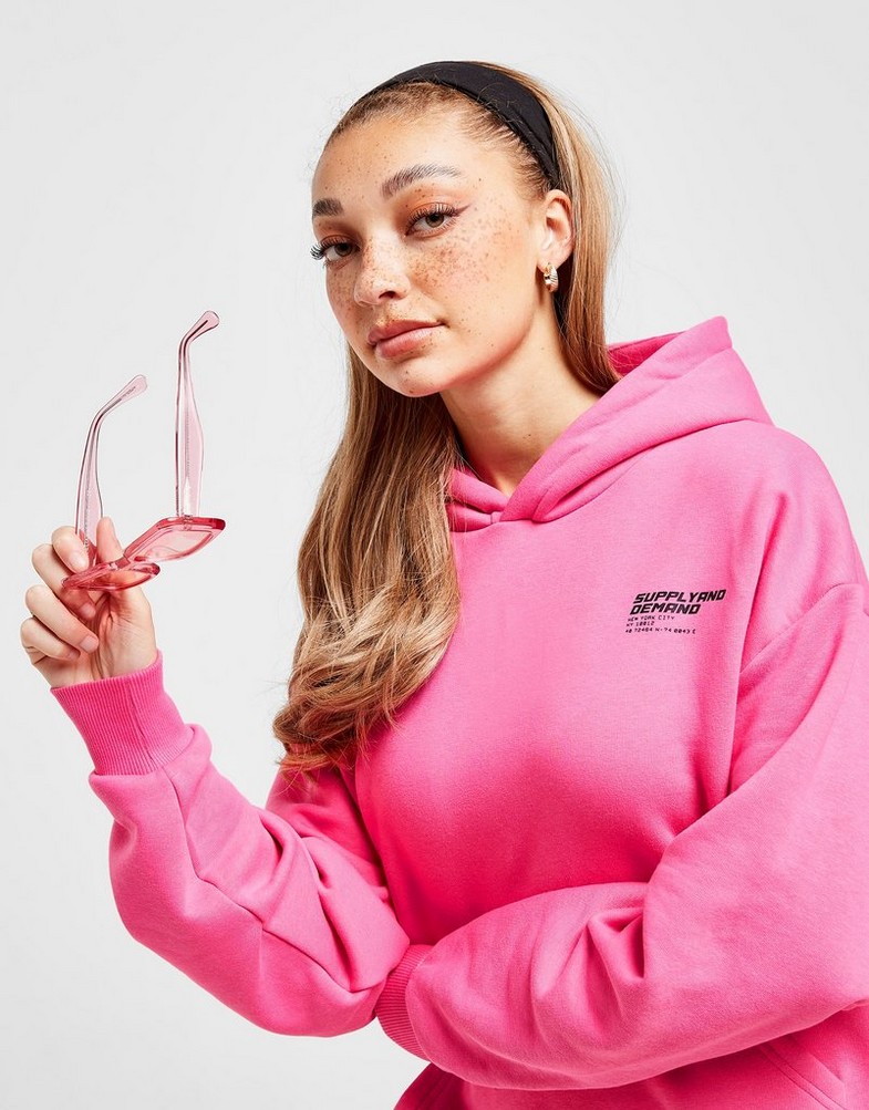 Bluza damska SUPPLY & DEMAND CHECKERBOARD OVERHEAD HOODIE  SUPTW16143 Różowy