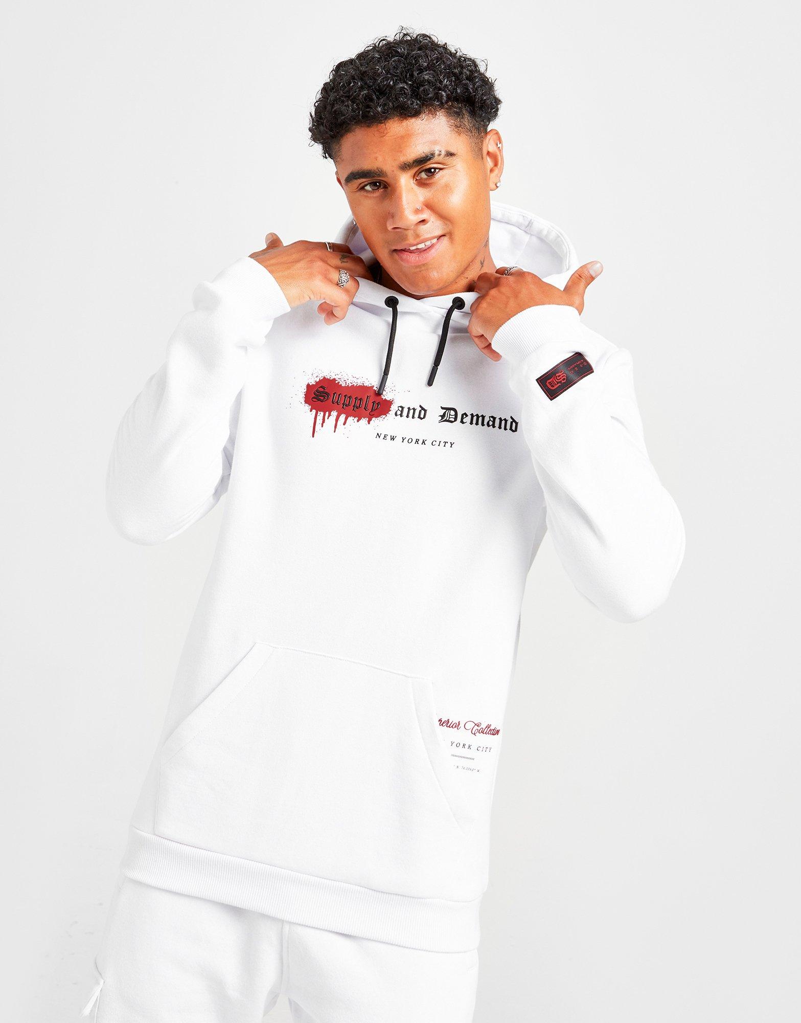 Мъжка блуза SUPPLY & DEMAND BLUZA Z KAPTUREM MARKER HD SUPTM16191 Бял
