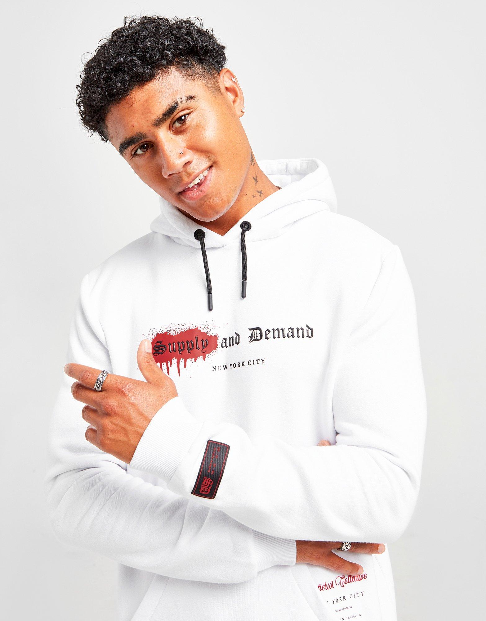 Мъжка блуза SUPPLY & DEMAND BLUZA Z KAPTUREM MARKER HD SUPTM16191 Бял