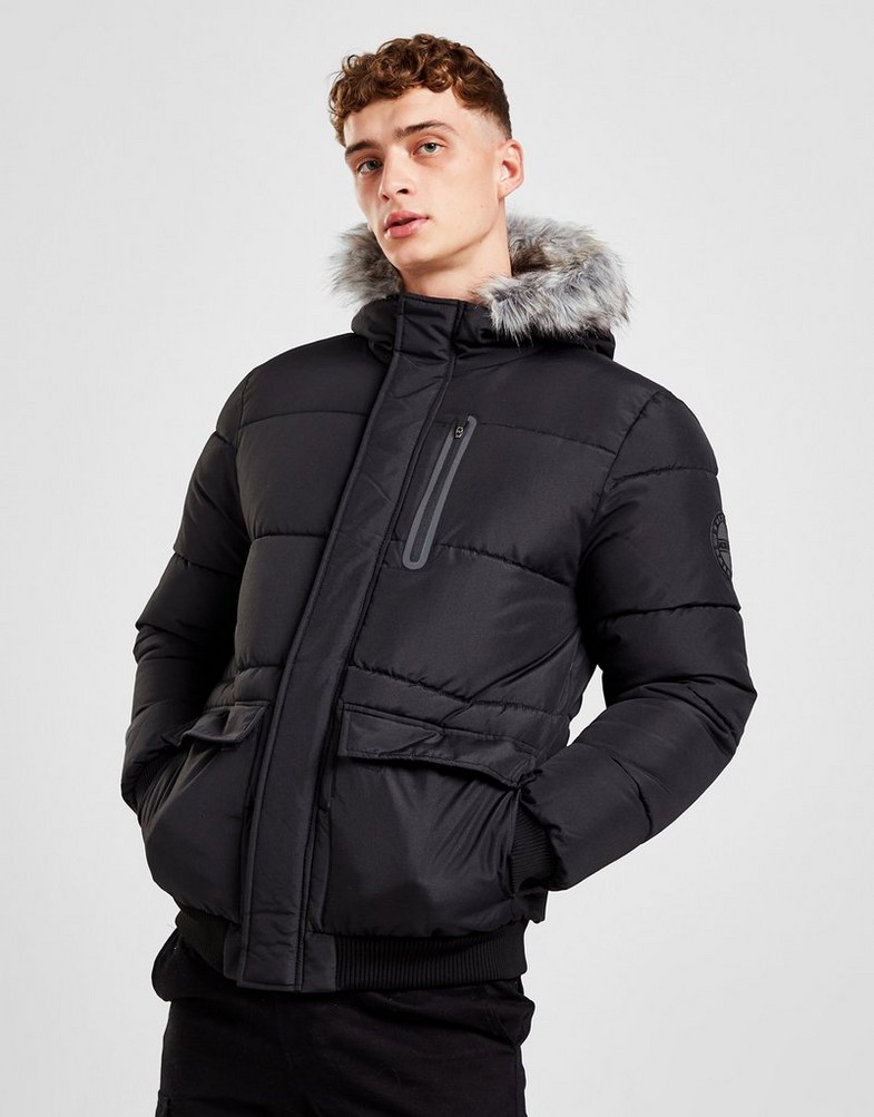 Férfi kabát MCKENZIE KABÁT VOYAGE SHORT PARKA BLK MCKTM15452 Fekete
