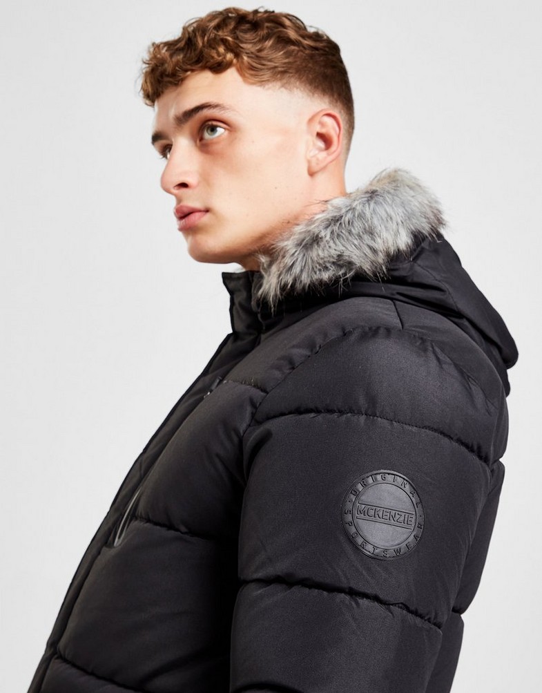 Férfi kabát MCKENZIE KABÁT VOYAGE SHORT PARKA BLK MCKTM15452 Fekete