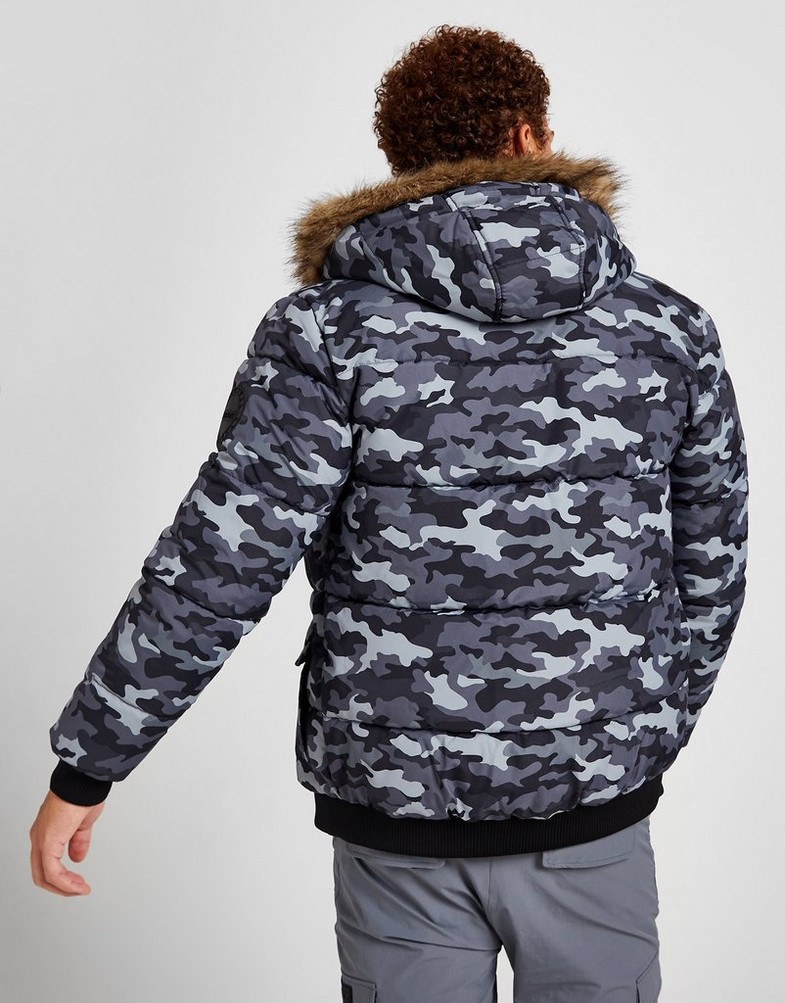 Férfi kabát MCKENZIE KABÁT VOYAGE SHORT PARKA GREY CAMO MCKTM15452 Szürke