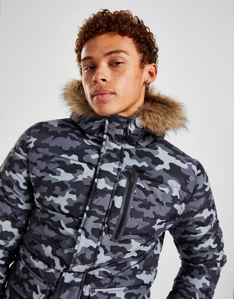 Férfi kabát MCKENZIE KABÁT VOYAGE SHORT PARKA GREY CAMO MCKTM15452 Szürke