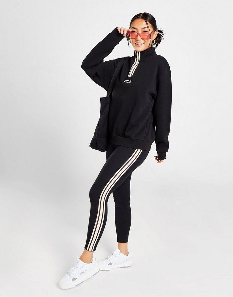 Bluza damska FILA BLUZA STRIPE 1/4 ZP BLK/PK DEVINEBLK Czarny