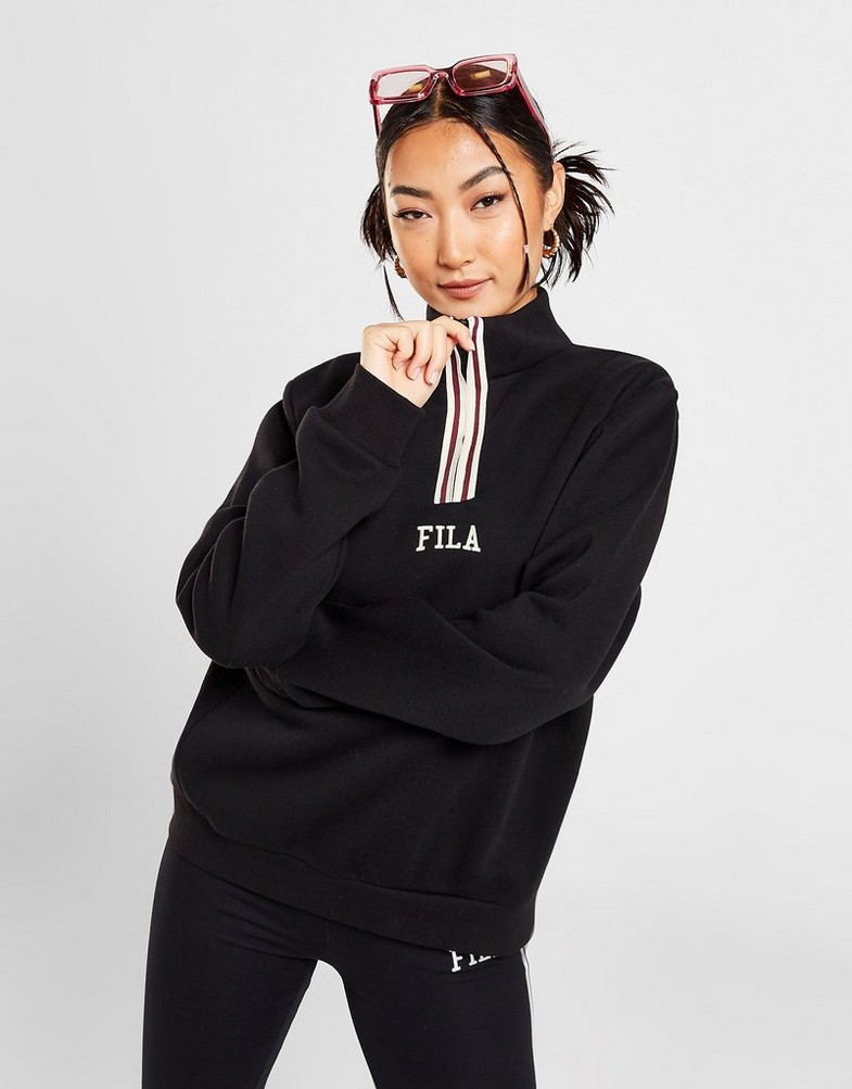 Bluza damska FILA BLUZA STRIPE 1/4 ZP BLK/PK DEVINEBLK Czarny
