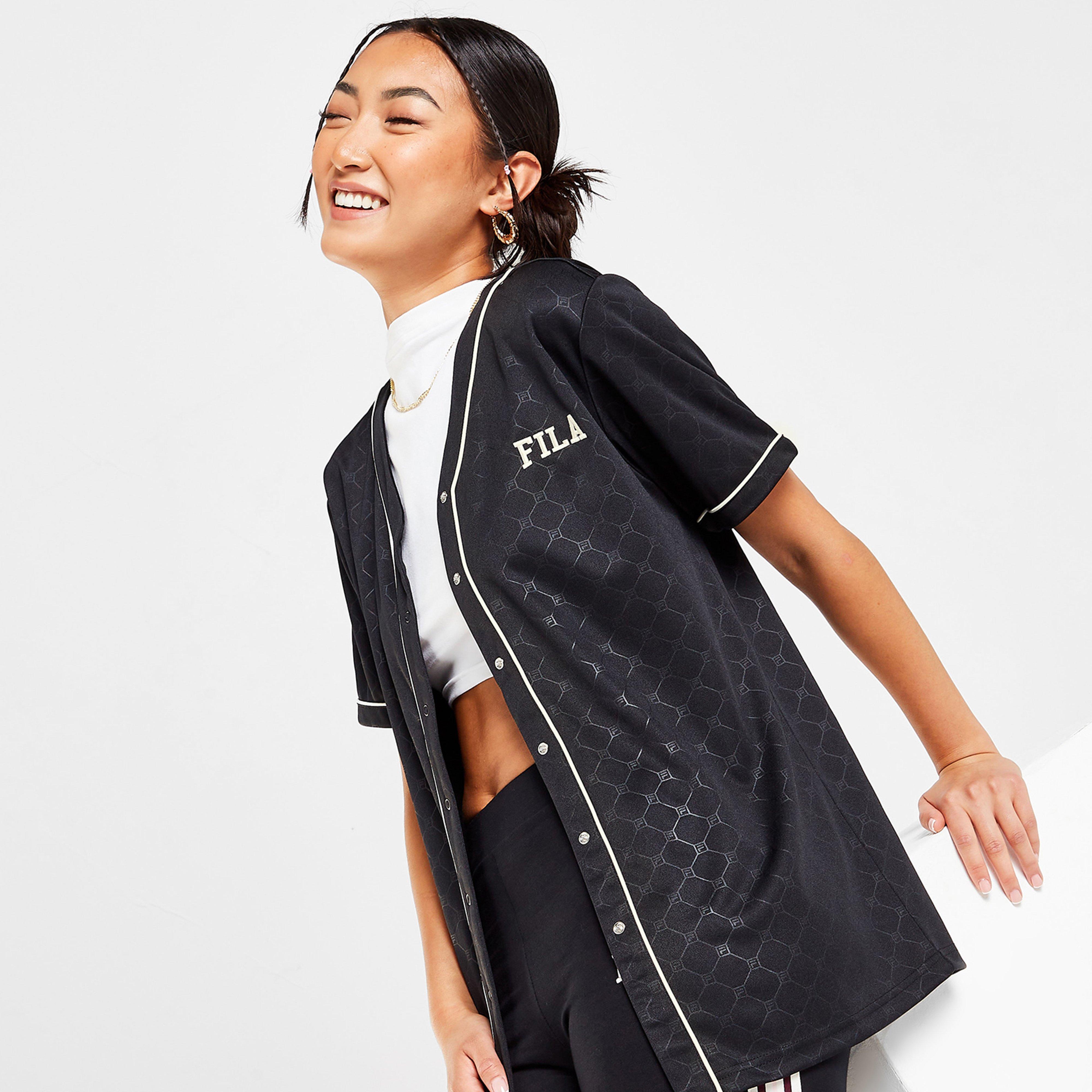 Moteriški marškinėliai FILA MARŠKINĖLIAI AOP BSEBLL T BLK/WHT