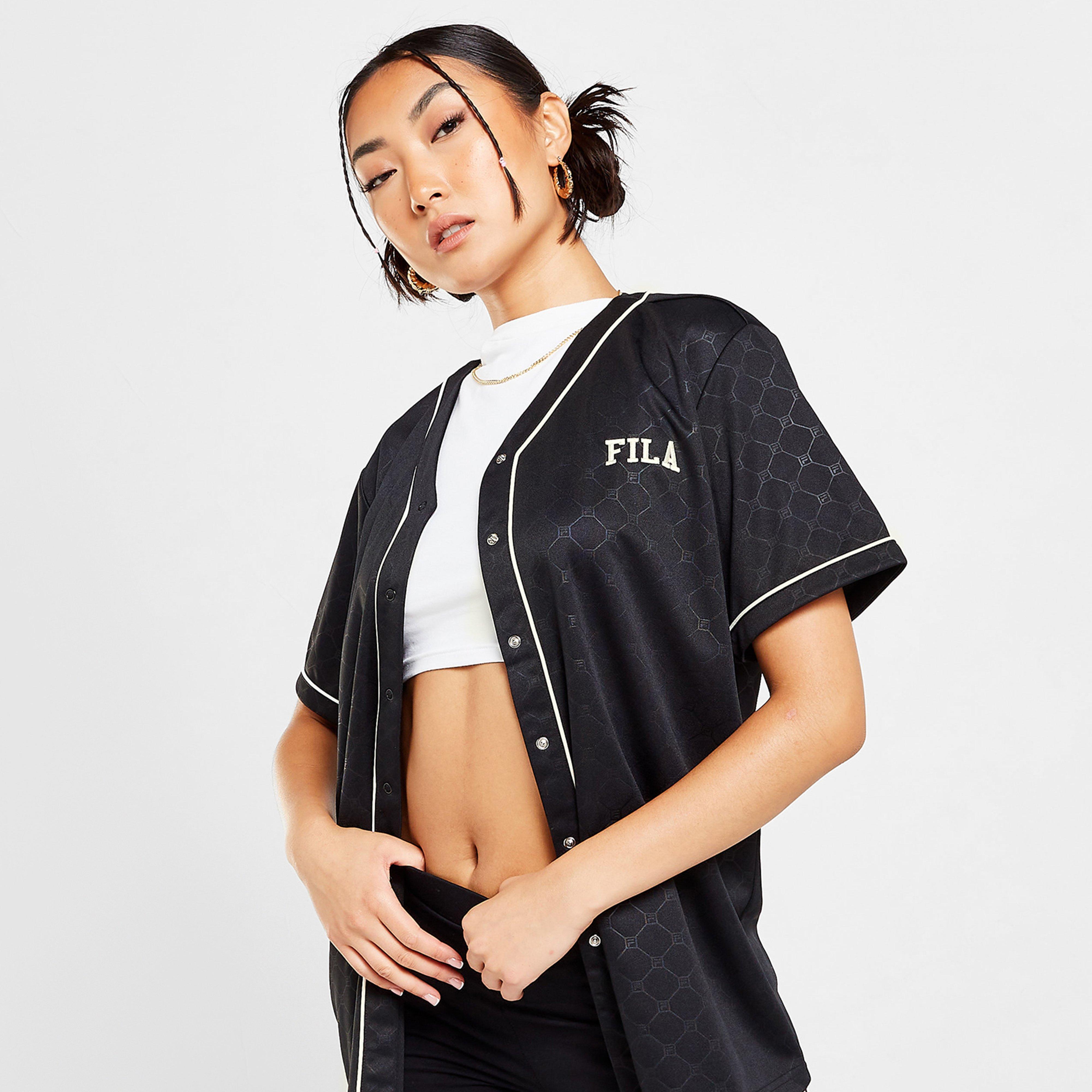 Moteriški marškinėliai FILA MARŠKINĖLIAI AOP BSEBLL T BLK/WHT