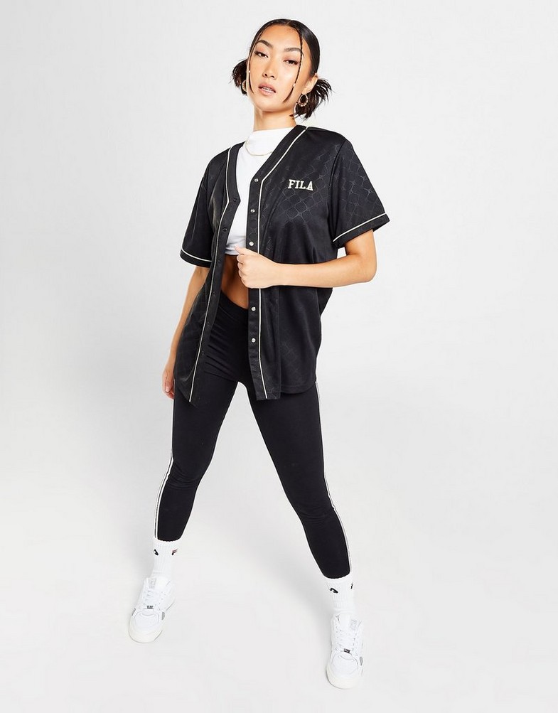 Жіночі футболки FILA ФУТБОЛКА AOP BSEBLL T BLK/WHT FLEURBLK Чорний
