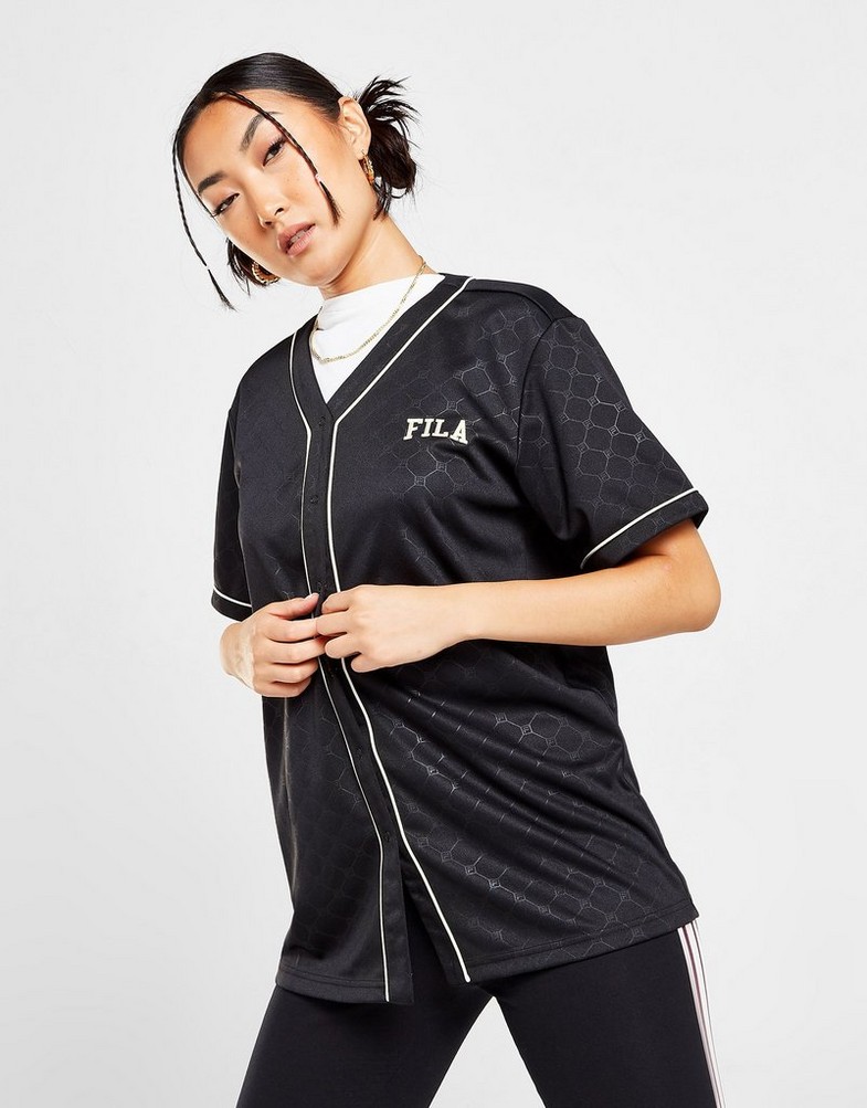 Жіночі футболки FILA ФУТБОЛКА AOP BSEBLL T BLK/WHT FLEURBLK Чорний