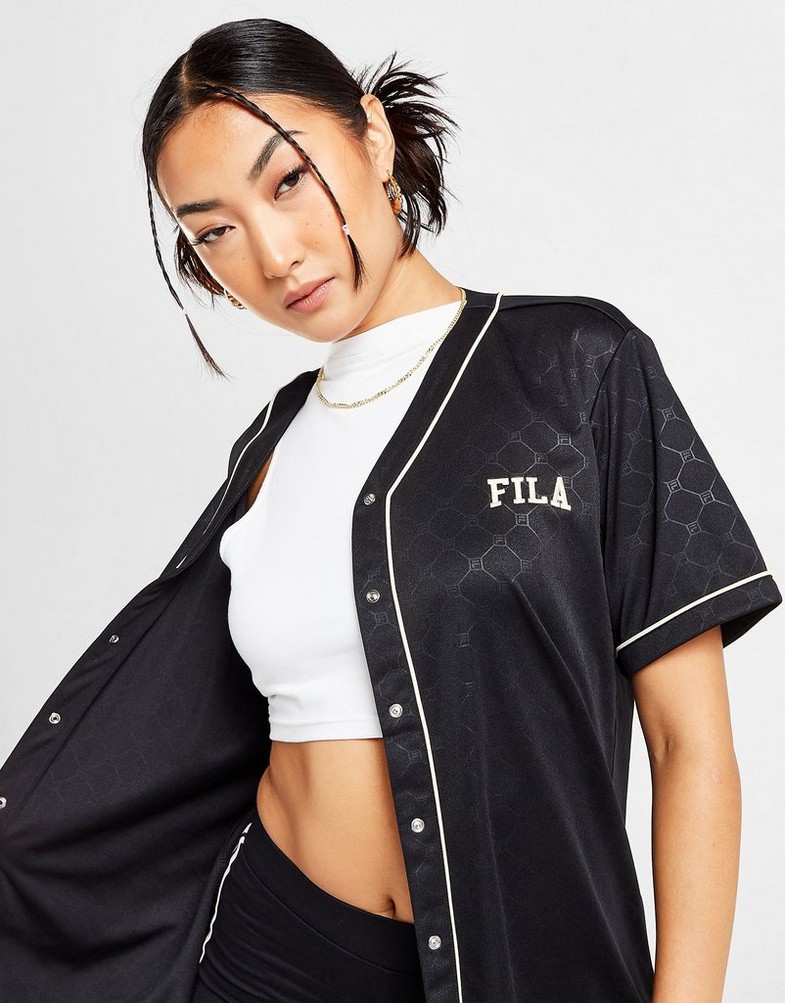 Жіночі футболки FILA ФУТБОЛКА AOP BSEBLL T BLK/WHT FLEURBLK Чорний