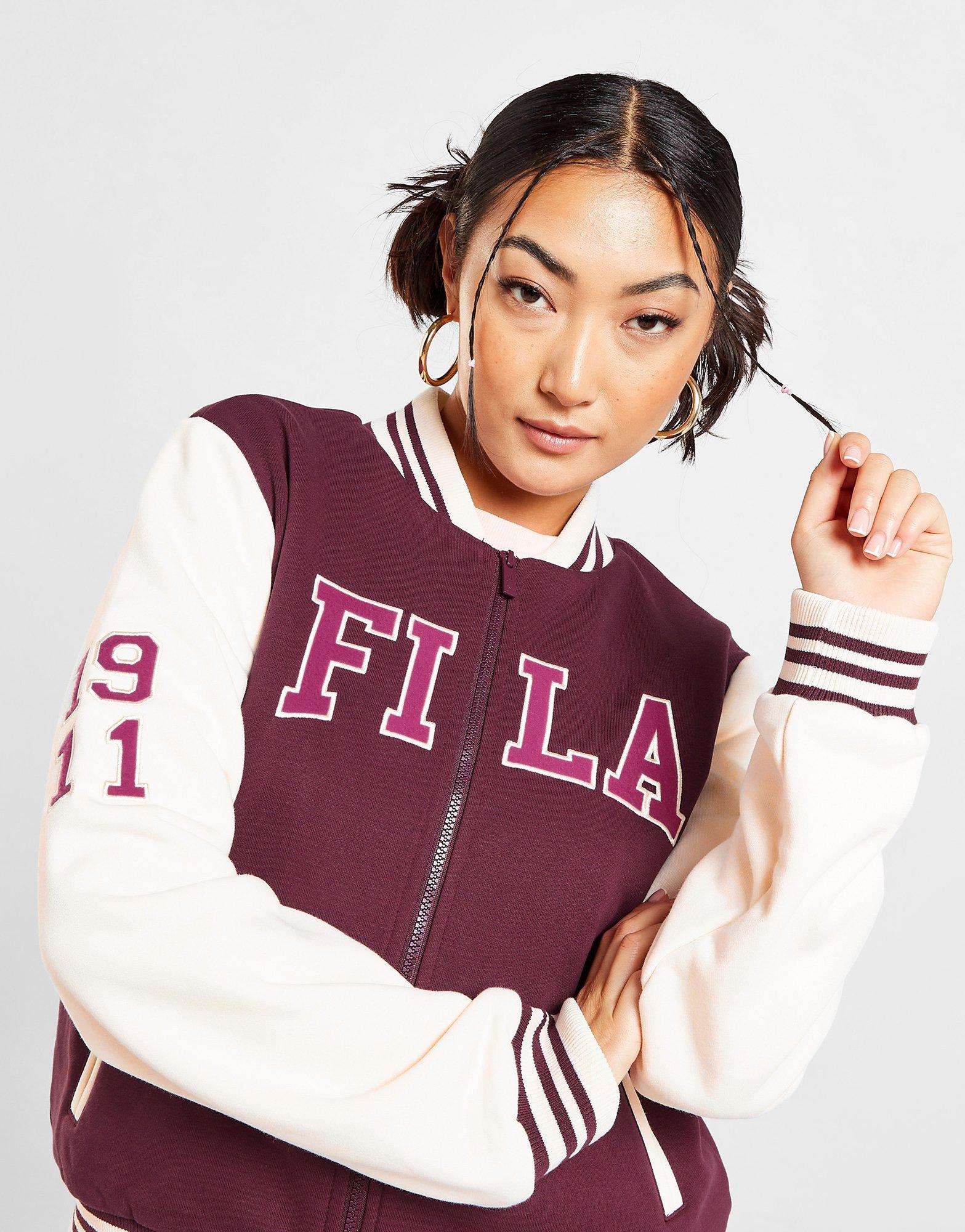 Ženski gornji dio trenirke FILA VESTA VRSTY BMBR JKT BURG FW22JDW009 bordo