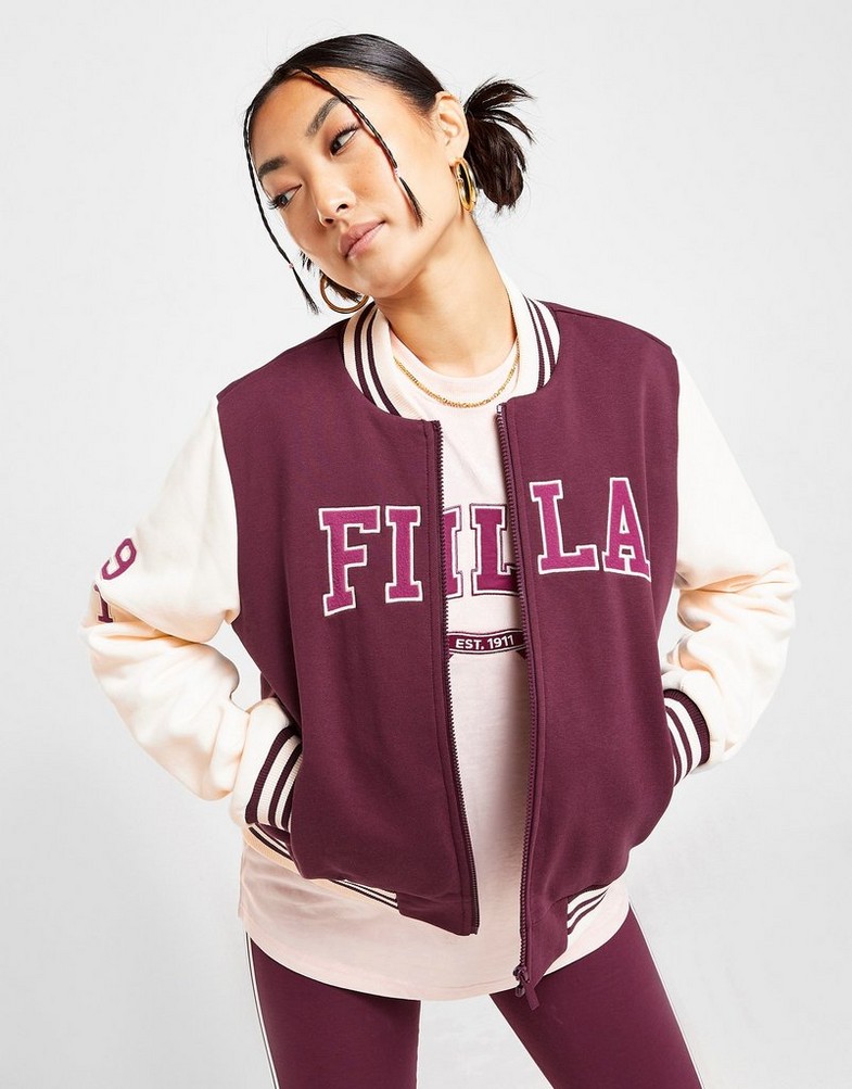 Bluza damska FILA BLUZA VRSTY BMBR JKT BURG FW22JDW009 Bordowy