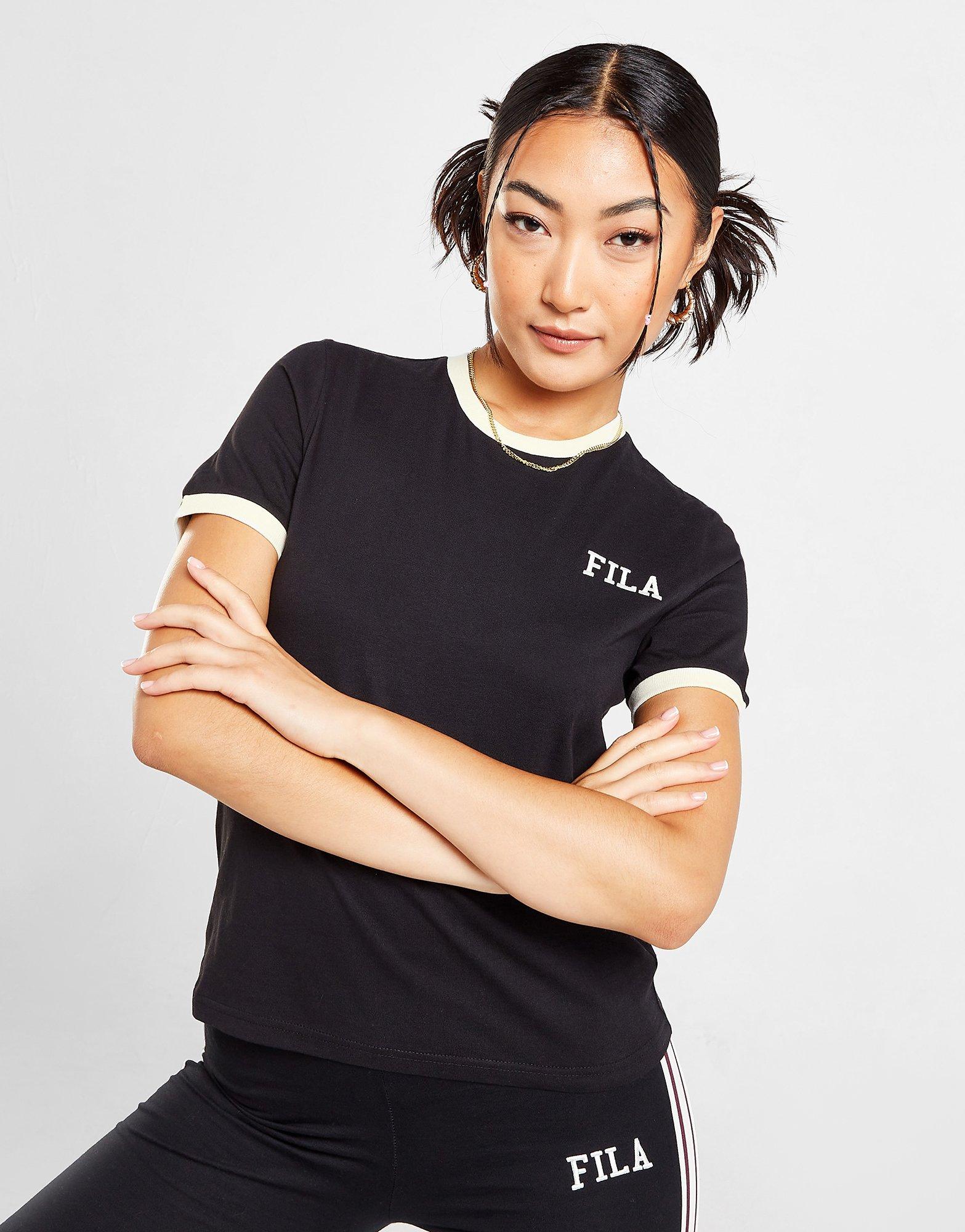 Dámské tričko FILA TRIČKO SLIM RINGER T BLK/WH DARWINBLK Černá